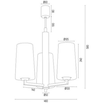 Argon Camelot Plus lampa wisząca 3x15W opal mat/czarny mat/mosiądz 6143