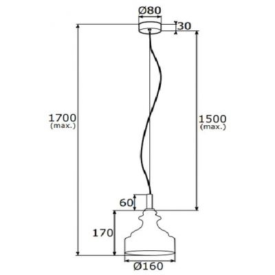 Argon Cruz lampa wisząca 1x7W przezroczysty/mosiądz 4198