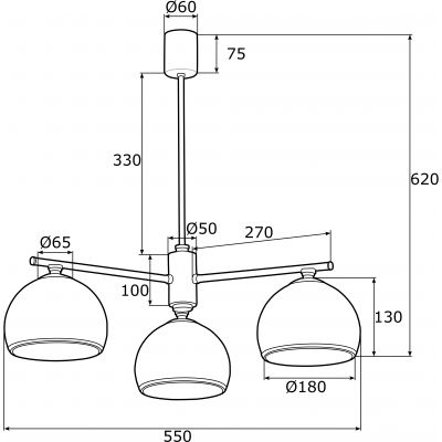 Argon Marbella lampa podsufitowa 3x15W opal mat/mosiądz 1488