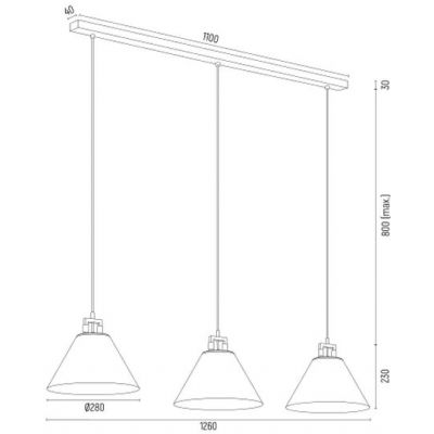 Argon Orte lampa wisząca 3x15W biały/mosiądz 6173