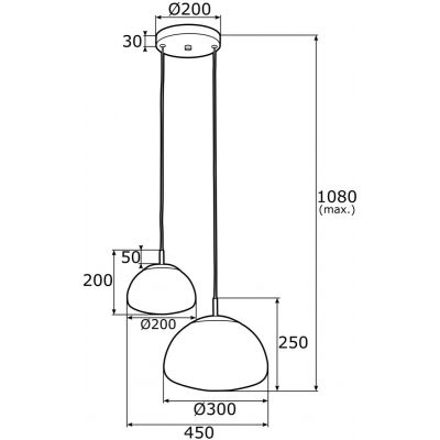 Argon Trini lampa wisząca 2x15W opal mat/mosiądz 902