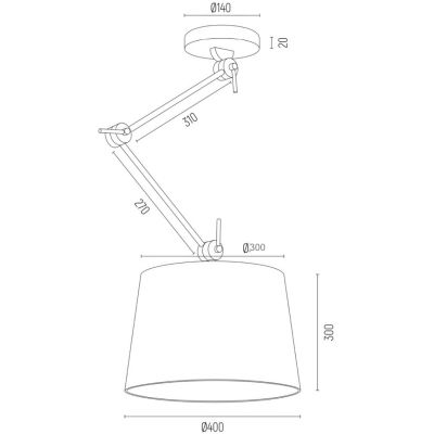 Argon Zakyntos Plus lampa wisząca 1x15W czarny/mosiądz 4896