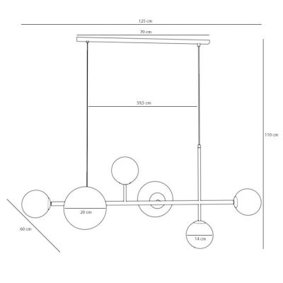Aldex Dione lampa wisząca 4x10W+2x15W biała 1092K_2