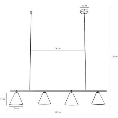 Aldex Form lampa wisząca 4x15 W czarna 1108L1