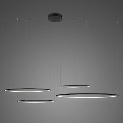 Altavola Design Ledowe Okręgi lampa wisząca 152W LED czarny 22116