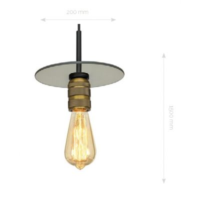 Altavola Design Techno Loft lampa wisząca 1x60W czarny/przezroczysty LA017/P_black