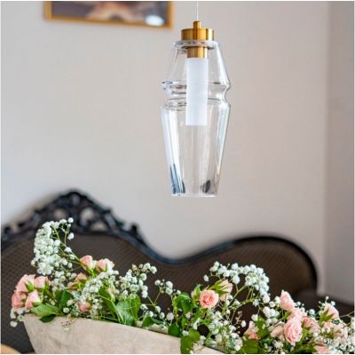 Altavola Design Opal lampa wisząca 1x6 W przezroczysta-złota LA025/P_clear