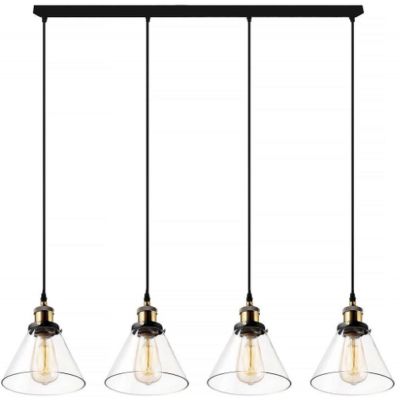 Altavola Design New York Loft lampa wisząca 4x40 W mosiądz-przezroczysta LA034/CL4