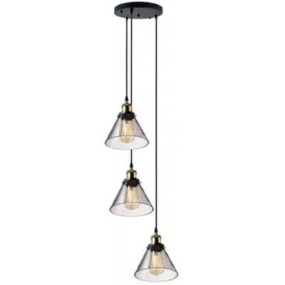 Altavola Design New York Loft lampa wisząca 3x40 W mosiądz-przydymiona LA034/CO3_smoky