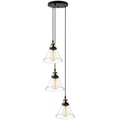Altavola Design New York Loft lampa wisząca 3x40 W mosiądz-przezroczysta LA034/CO3