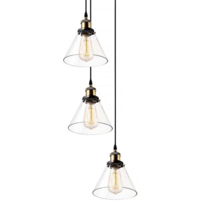 Altavola Design New York Loft lampa wisząca 3x40 W mosiądz-przezroczysta LA034/CO3