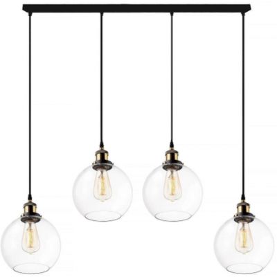 Altavola Design New York Loft lampa wisząca 4x40 W mosiądz-przezroczysta LA035/CL4