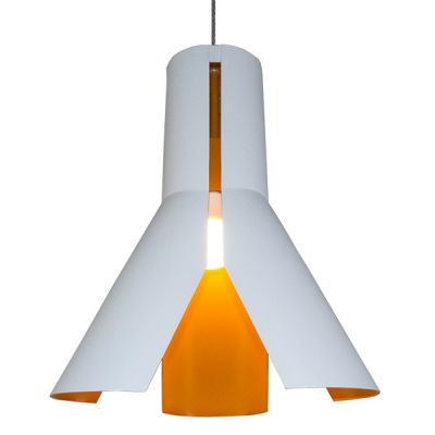 Altavola Design Origami lampa wisząca 1x40W biały/chrom/pomarańczowy LA045/P_white-orange