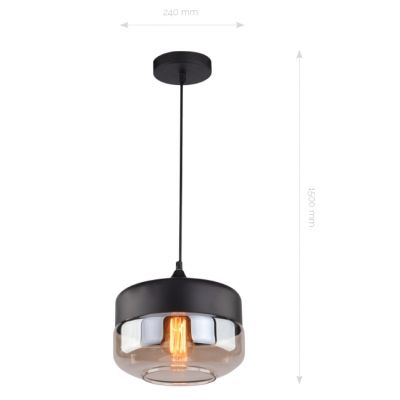 Altavola Design Manhattan Chic lampa wisząca 1x60W czarny mat/bursztynowy/perłowy LA053/P