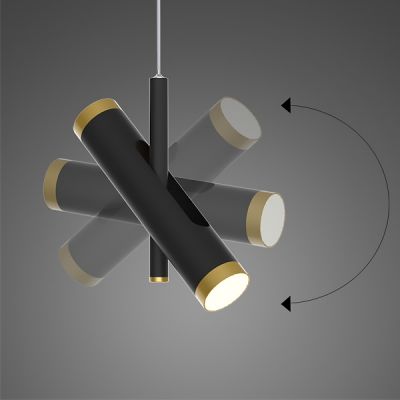 Altavola Design Lunette lampa wisząca 6x3W czarny mat/złoty LA062/P3_black