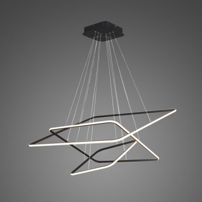 Altavola Design Ledowe Kwadraty lampa wisząca 116W czarna LA072/P_80_out_4k_black