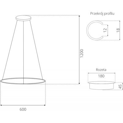 Altavola Design Ledowe Okręgi lampa wisząca 1x32W LED czarna LA073/P_60_in_3k_32W_black