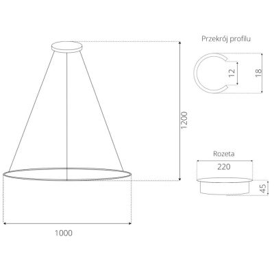 Altavola Design Ledowe Okręgi lampa wisząca 1x38W LED czarny LA073/P_100_in_3k_black_dimm