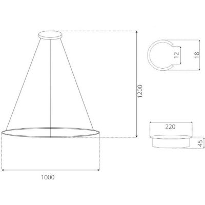 Altavola Design Ledowe Okręgi No. 1 lampa wisząca 38 W złota LA073/P_100_in_4k_gold_Dali