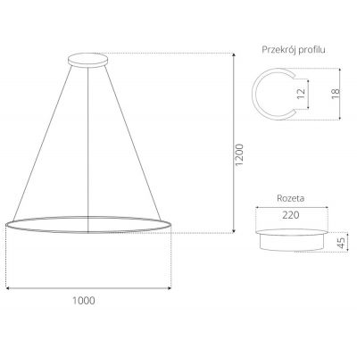 Altavola Design Ledowe Okręgi lampa wisząca 1x38W LED czarny LA073/P_100_in_4k_black_dimm