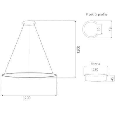 Altavola Design Ledowe Okręgi lampa wisząca 1x45W LED czarny LA073/P_120_in_3k_black_dimm