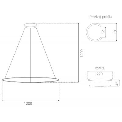 Altavola Design Ledowe Okręgi lampa wisząca 1x45W LED czarny LA073/P_120_in_4k_black_dimm