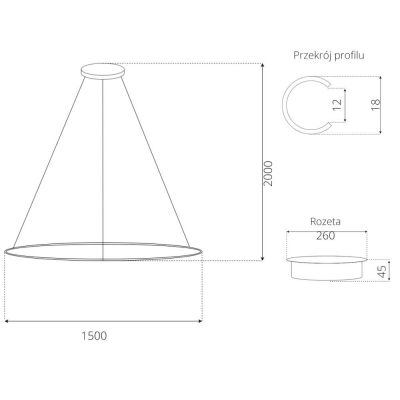 Altavola Design Ledowe Okręgi lampa wisząca 1x57W LED biały LA073/P_150_in_3k_white_dimm