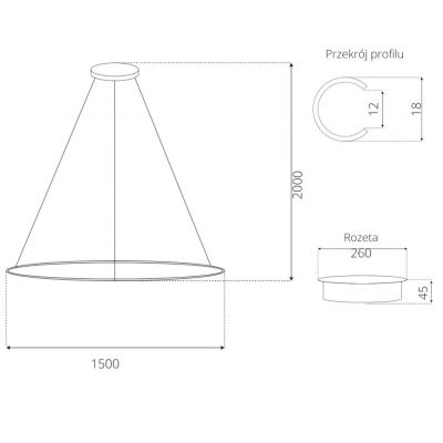 Altavola Design Ledowe Okręgi lampa wisząca 1x57W LED czarny LA073/P_150_in_4k_black_dimm