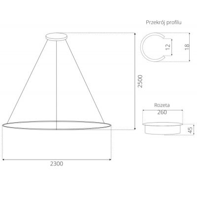 Altavola Design Ledowe Okręgi lampa wisząca 1x87W LED czarny LA073/P_230_in_3k_white