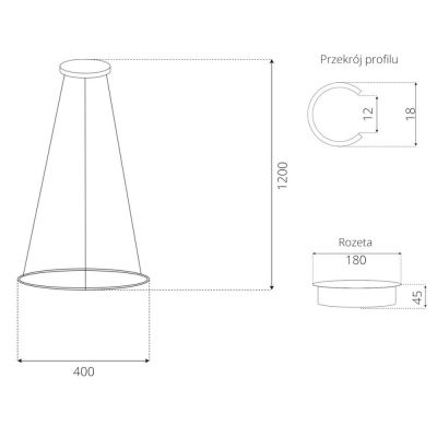 Altavola Design Ledowe Okręgi lampa wisząca 1x21W LED czarny LA073/P_40_in_3k_21W_black