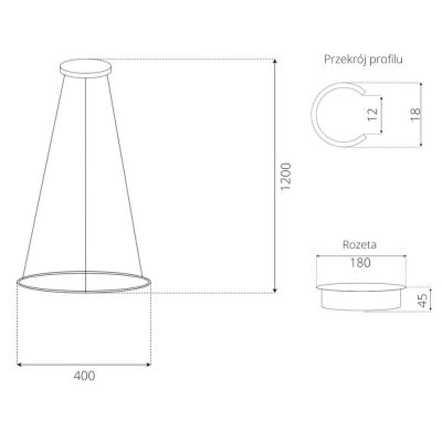 Altavola Design Ledowe Okręgi lampa wisząca 1x15W LED czarny LA073/P_40_in_3k_black_dimm