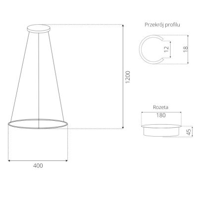 Altavola Design Ledowe Okręgi lampa wisząca 1x15W LED biały LA073/P_40_in_3k_white_dimm