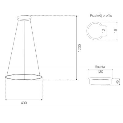 Altavola Design Ledowe Okręgi lampa wisząca 1x15W LED biały LA073/P_40_in_4k_white_dimm