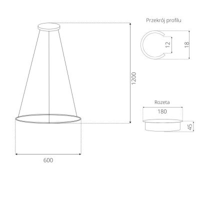 Altavola Design Ledowe Okręgi lampa wisząca 1x23W LED LA073/P_60_in_3k_black