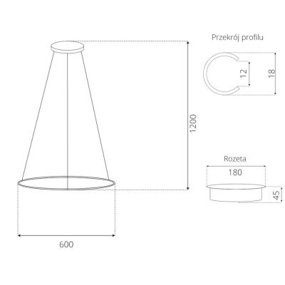 Altavola Design Ledowe Okręgi lampa wisząca 1x23W LED biały LA073/P_60_in_3k_white_dimm