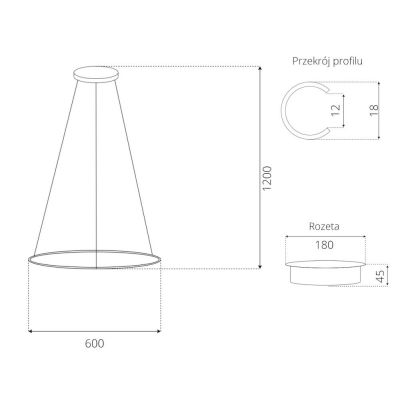 Altavola Design Ledowe Okręgi lampa wisząca 1x23W LED czarny LA073/P_60_in_4k_black_dimm