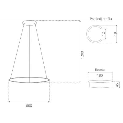 Altavola Design Ledowe Okręgi lampa wisząca 1x23W LED biały LA073/P_60_in_4k_white