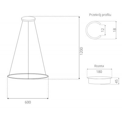 Altavola Design Ledowe Okręgi lampa wisząca 1x23W LED biały LA073/P_60_in_4k_white_dimm