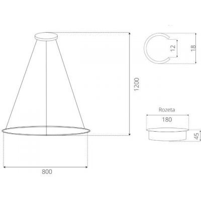 Altavola Design Ledowe Okręgi No.1 lampa wisząca 1x30 W złota LA073/P_80_in_4k_gold
