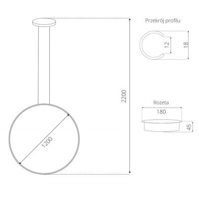 Altavola Design Ledowe Okręgi lampa wisząca 1x38W LED czarny LA073/X_100_in_3k_black