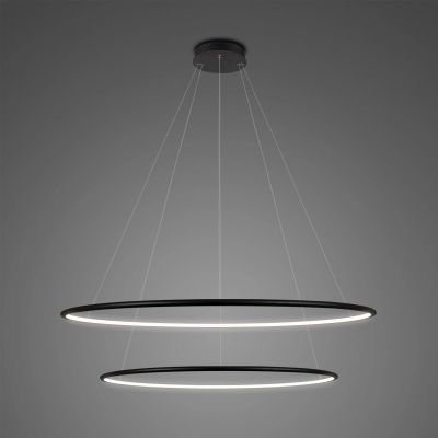 Altavola Design Ledowe Okręgi lampa wisząca 2x53 W czarna LA074/P_80_in_4k_black