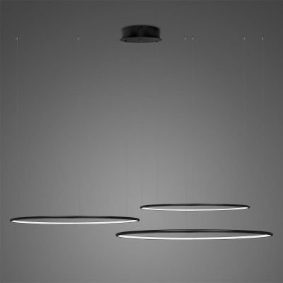 Altavola Design Ledowe Okręgi lampa wisząca 68W czarna LA075/CO3_80_in_3k_black_dimm