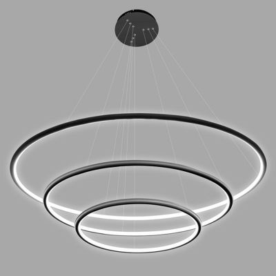 Altavola Design Ledowe Okręgi lampa wisząca 3x130 W czarna LA075/P_100_in_3k_black