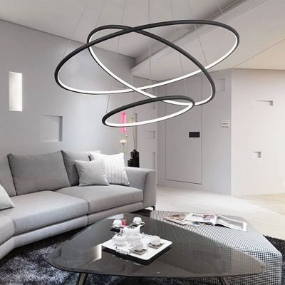 Altavola Design Ledowe Okręgi lampa wisząca 3x130 W czarna LA075/P_100_in_3k_black