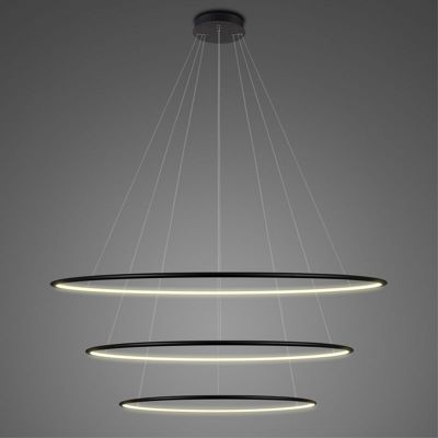 Altavola Design Ledowe Okręgi lampa wisząca 3x130 W czarna LA075/P_100_in_3k_black