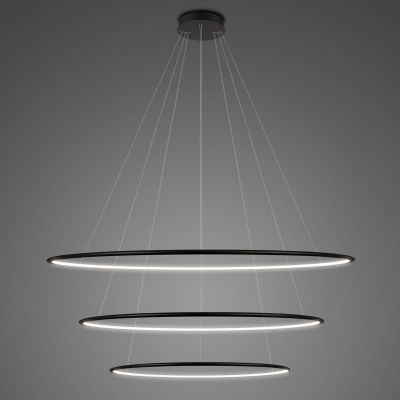 Altavola Design Ledowe Okręgi lampa wisząca 3x91 W czarna LA075/P_100_in_4k_black_dimm