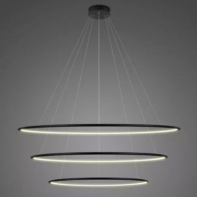 Altavola Design Ledowe Okręgi lampa wisząca 113W czarny LA075/P_120_in_4k_black_dimm