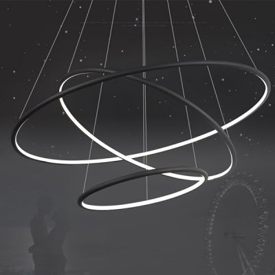 Altavola Design Ledowe Okręgi lampa wisząca 99W czarna LA075/P_80_in_4k_black