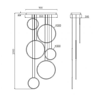 Altavola Design Ledowe Okręgi lampa wisząca 130W LED biały LA076/P_90_in_4k_white_dimm