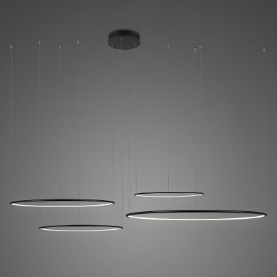 Altavola Design Ledowe Okręgi lampa wisząca 4x106 W czarna LA084/CO4_100_in_3k_black